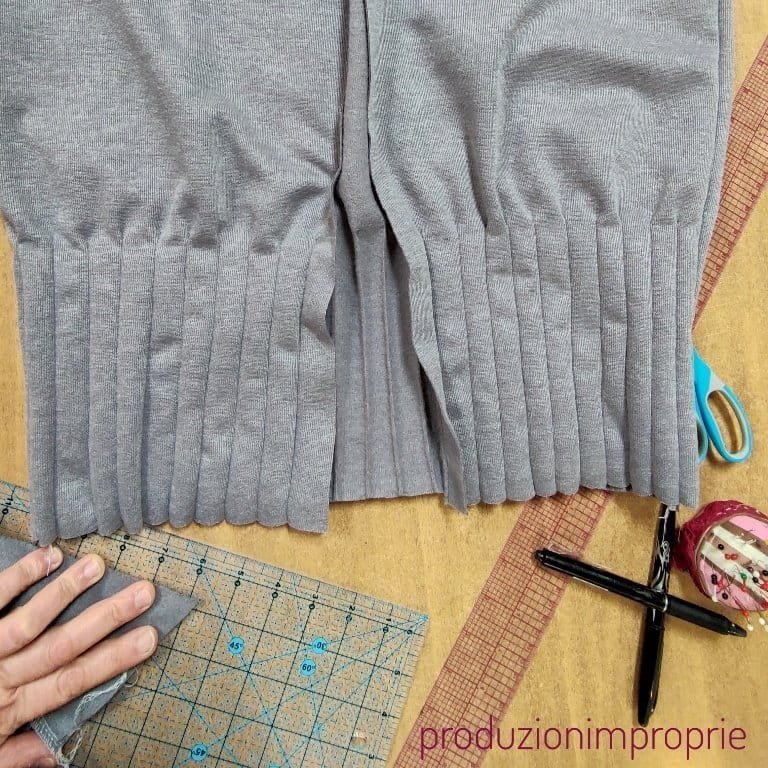 Making of Cardigan Gioiello (The Garnet Cardigan) nervature sul rovescio del bordo