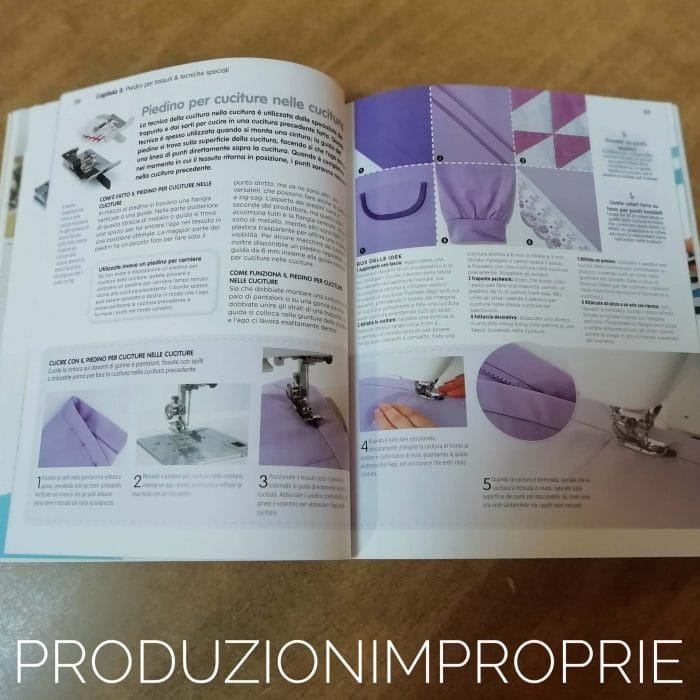 Per le recensioni improprie di libri di cucito: Tutti i segreti della macchina da cucire di W. Gardiner e L. Knight pagina di esempio per piedini per la macchina da cucire