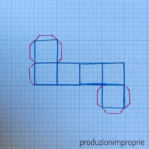 Disegno geometrico di cubo a due dimensioni